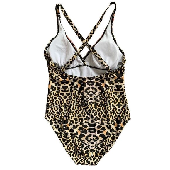 True Colours by La Moda Leopard One Piece Swimsuit‎ Tan, Black Size XL - Picture 2 of 12
